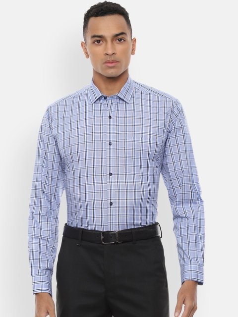 

Van Heusen Men Blue Checked Formal Shirt