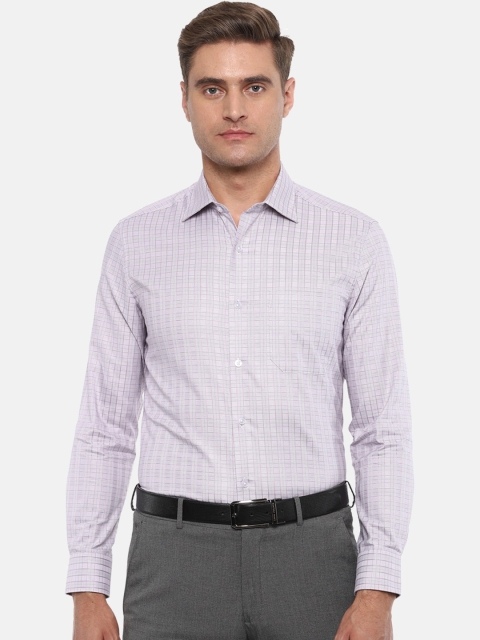 

Louis Philippe Men Lavender Checked Formal Shirt