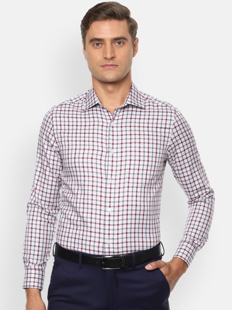 

Louis Philippe Men White Checked Cotton Formal Shirt