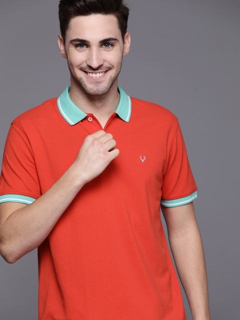 

Allen Solly Men Red Solid Polo Collar T-shirt