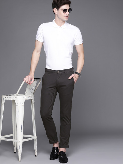 

Allen Solly Men Black Slim Fit Trousers