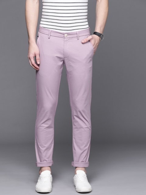 

Allen Solly Men Lavender Slim Fit Trousers