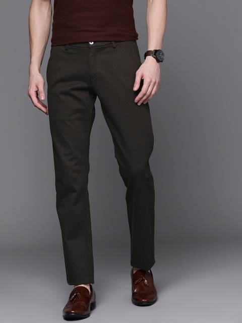 

Allen Solly Men Black Slim Fit Solid Regular Trousers