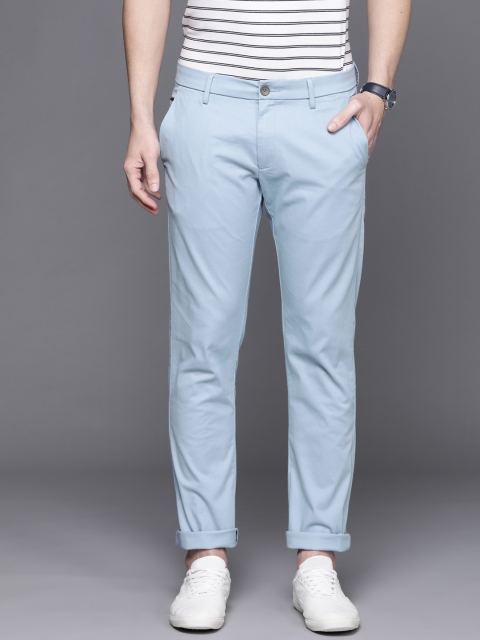 

Allen Solly Men Blue Printed Slim Fit Trousers