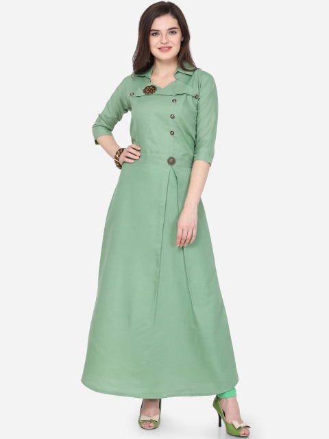 

SAADHVI Women Green Embellished Kurta