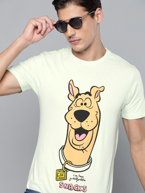 

Kook N Keech Toons Men Sea Green & Yellow Cotton Scooby-Doo Printed T-shirt