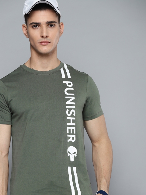 

Kook N Keech Marvel Men Green & White Pure Cotton Typography Printed T-shirt