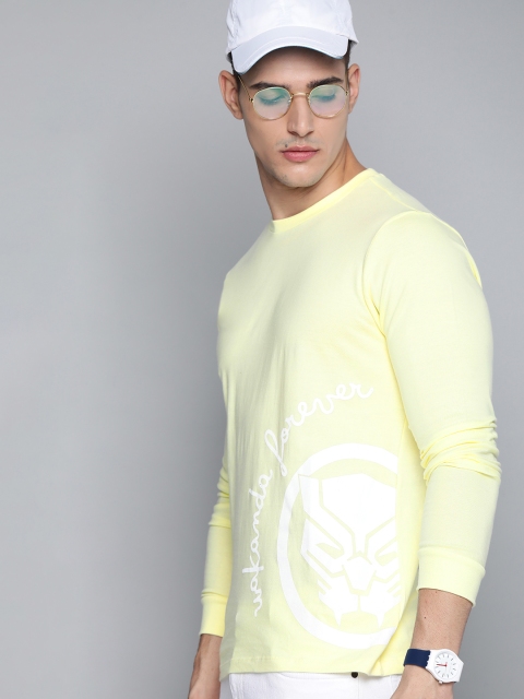 

Kook N Keech Marvel Men Yellow Pure Cotton Printed T-shirt