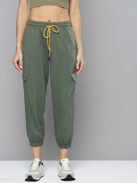 

Kook N Keech Women Green Solid Cargo Track Pants