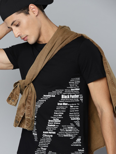 

Kook N Keech Marvel Men Black White Pure Cotton Printed Pure Cotton T-shirt