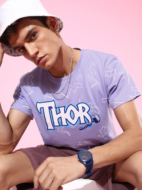 

Kook N Keech Marvel Men Chic Lavender Printed Hyper Printed Boxy Tee