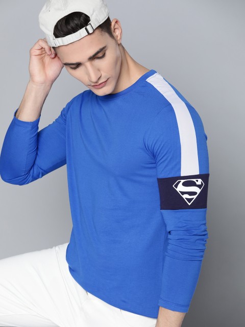 

Kook N Keech Superman Men Blue Pure Cotton Solid T-shirt