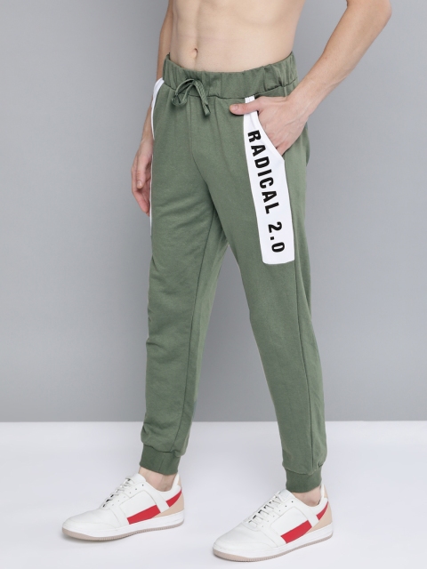 

Kook N Keech Men Olive Green Printed Detail Joggers