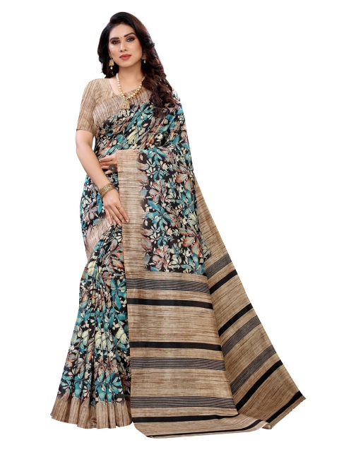 

KALINI Blue & Beige Floral Saree