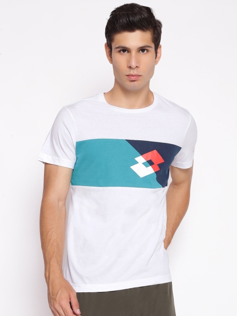 

Lotto Men White and Blue Graphic Printed T-shirt