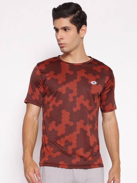 

Lotto Men Orange Printed T-shirt