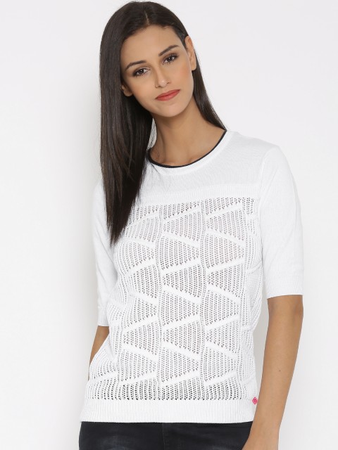 

United Colors of Benetton White Patterned Sweater