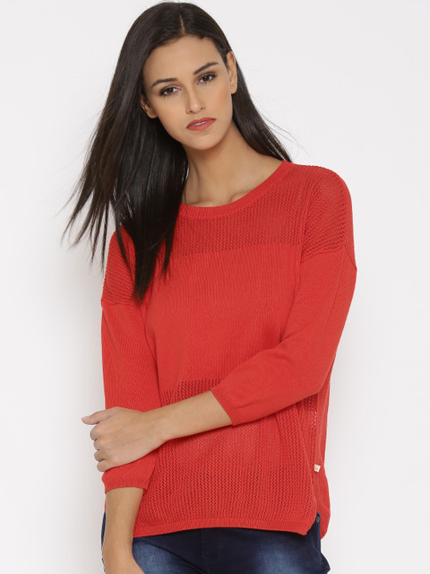 

United Colors of Benetton Orange Patterned Sweater