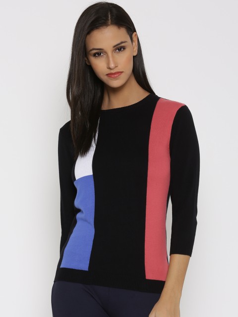 

United Colors of Benetton Black Colourblocked Sweater