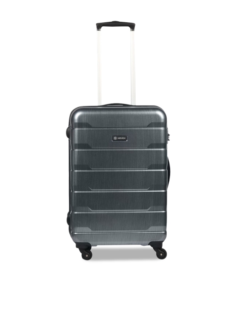 

NOVEX Unisex Charcoal Grey Textured Hard-Sided Medium Trolley Suitcase