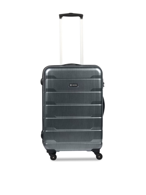 

NOVEX Unisex Charcoal Grey Textured Hard-Sided Cabin Trolley Suitcase