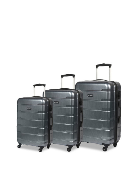 

NOVEX Set Of 3 Charcoal Grey Textured Hard-Sided Dublin Trolley Suitcases