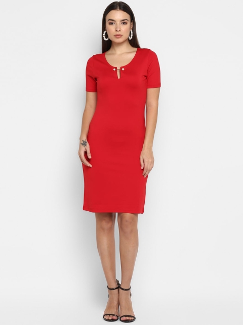 

FOSH Women Red Bodycon Dress