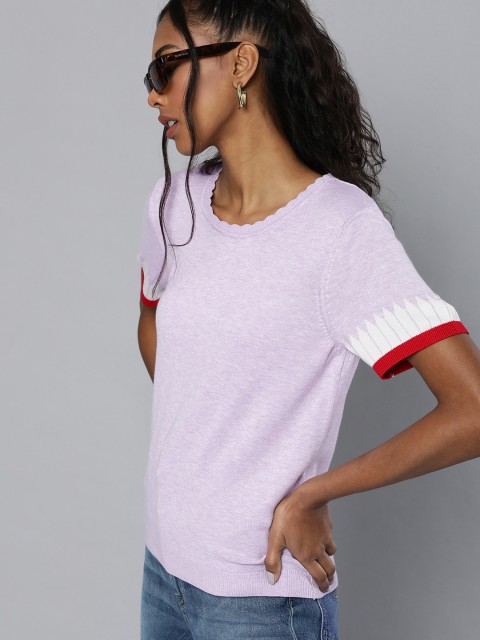 

Levis Lavender Regular Top with Printed Sleeves