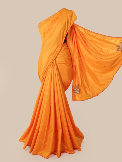 

Pothys Orange Embellished Art Silk Saree
