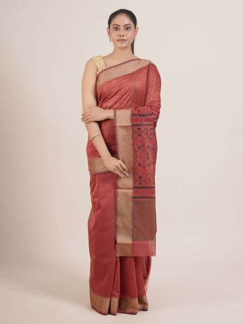 

Pothys Pink & Gold-Toned Cotton Blend Saree