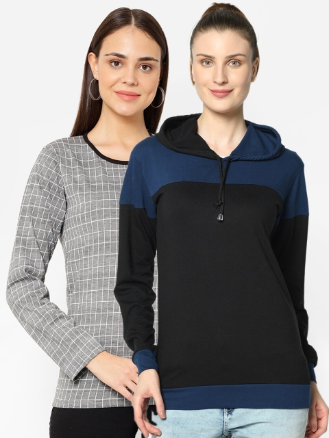 

VIMAL JONNEY Pack Of 2 Women Blue & Grey T-shirts