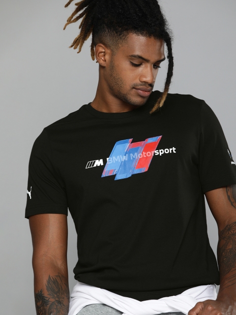 

PUMA Motorsport Men Black BMW M Logo Printed Pure Cotton T-shirt