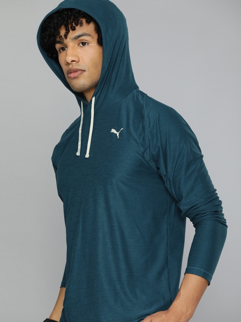 

Puma Men Teal Blue Regular Fit DryCell Studio Hooded Running Sweatshirt