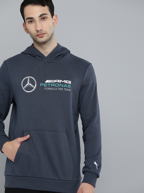 

PUMA Motorsport Men Grey Printed Mercedes F1 Essential Hooded Sweatshirt