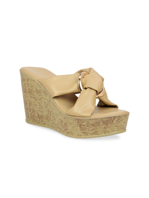 

Inc 5 Beige Wedge Sandals with Buckle Detail