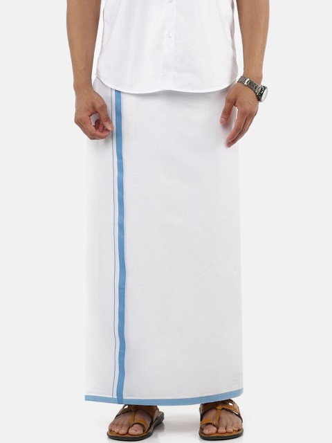 

RAMRAJ COTTON Men White Solid Pure Cotton Dhoti