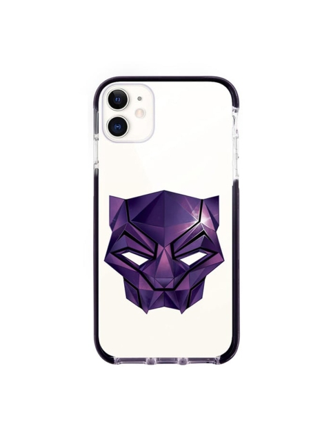 

macmerise White & Purple Black Panther Logo Printed iPhone 11 Back Case