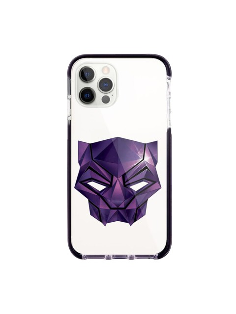 

macmerise White & Purple Black Panther Logo Rubber iPhone 12 Pro Back Case