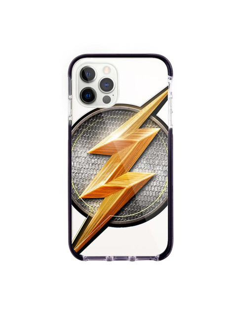 

macmerise White & Gold-Toned Flash Storm Printed iPhone 12 Pro Back Case