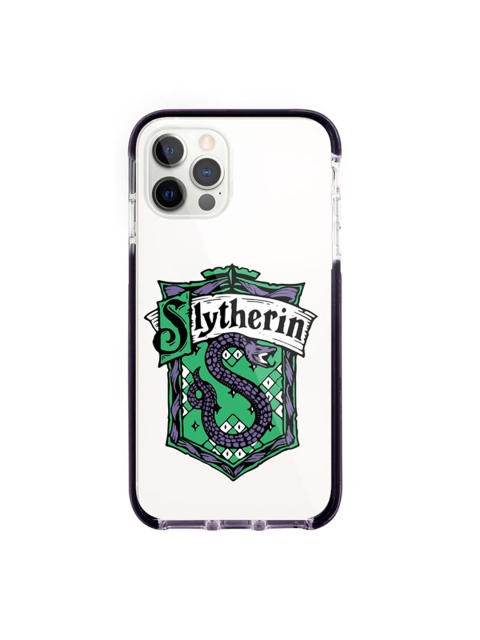 

macmerise White & Green Crest Slytherin Printed Rubber iPhone 12 Pro Back Case