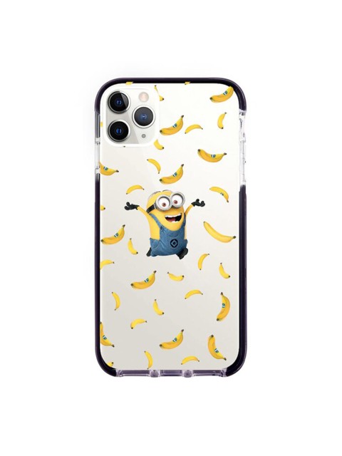 

macmerise White & Blue Minions Go Bananas Printed iPhone 11 Pro Max Back Case