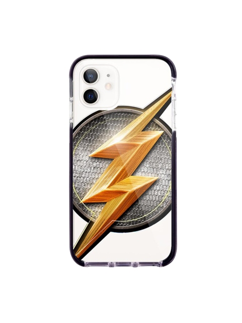 

macmerise White & Grey Flash Storm Printed Rubber iPhone 12 Back Case