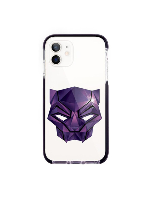 

macmerise White & Purple Black Panther Logo Printed iPhone 12 Back Case