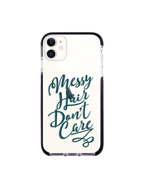 

macmerise White & Teal Blue Messy Hair Dont Care Printed iPhone 11 Back Case