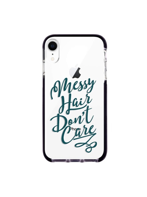 

macmerise White & Green Messy Hair Dont Care Printed iPhone XR Back Case