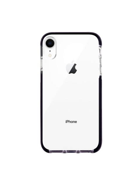

macmerise White & Black Crystal Clear Printed Rubber iPhone XR Back Case