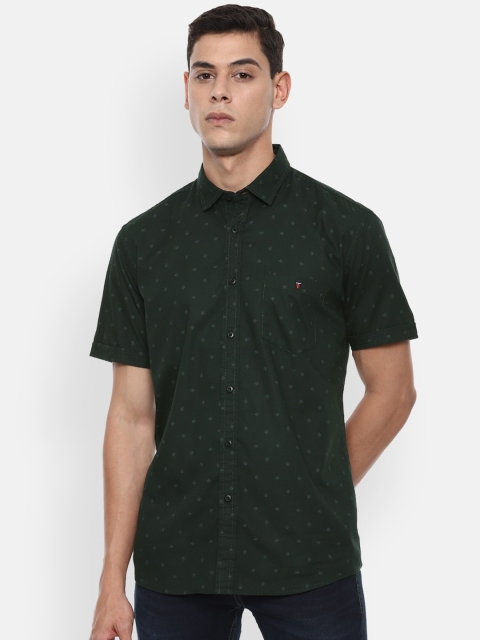 

Louis Philippe Jeans Men Printed Green Slim Fit Casual Shirt