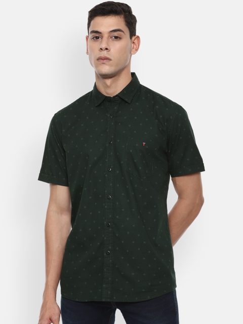 

Louis Philippe Jeans Men Green Slim Fit Printed Casual Shirt