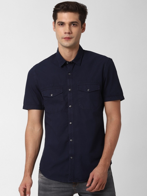 

Peter England Casuals Men Navy Blue Slim Fit Casual Shirt