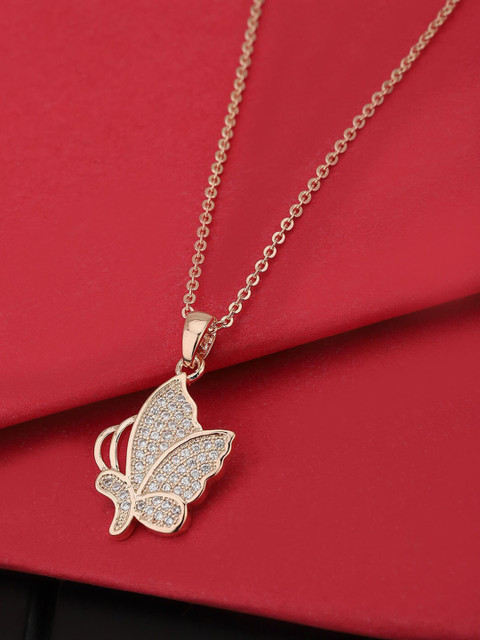 

Carlton London Rose Gold & White Rose Gold-Plated Necklace
